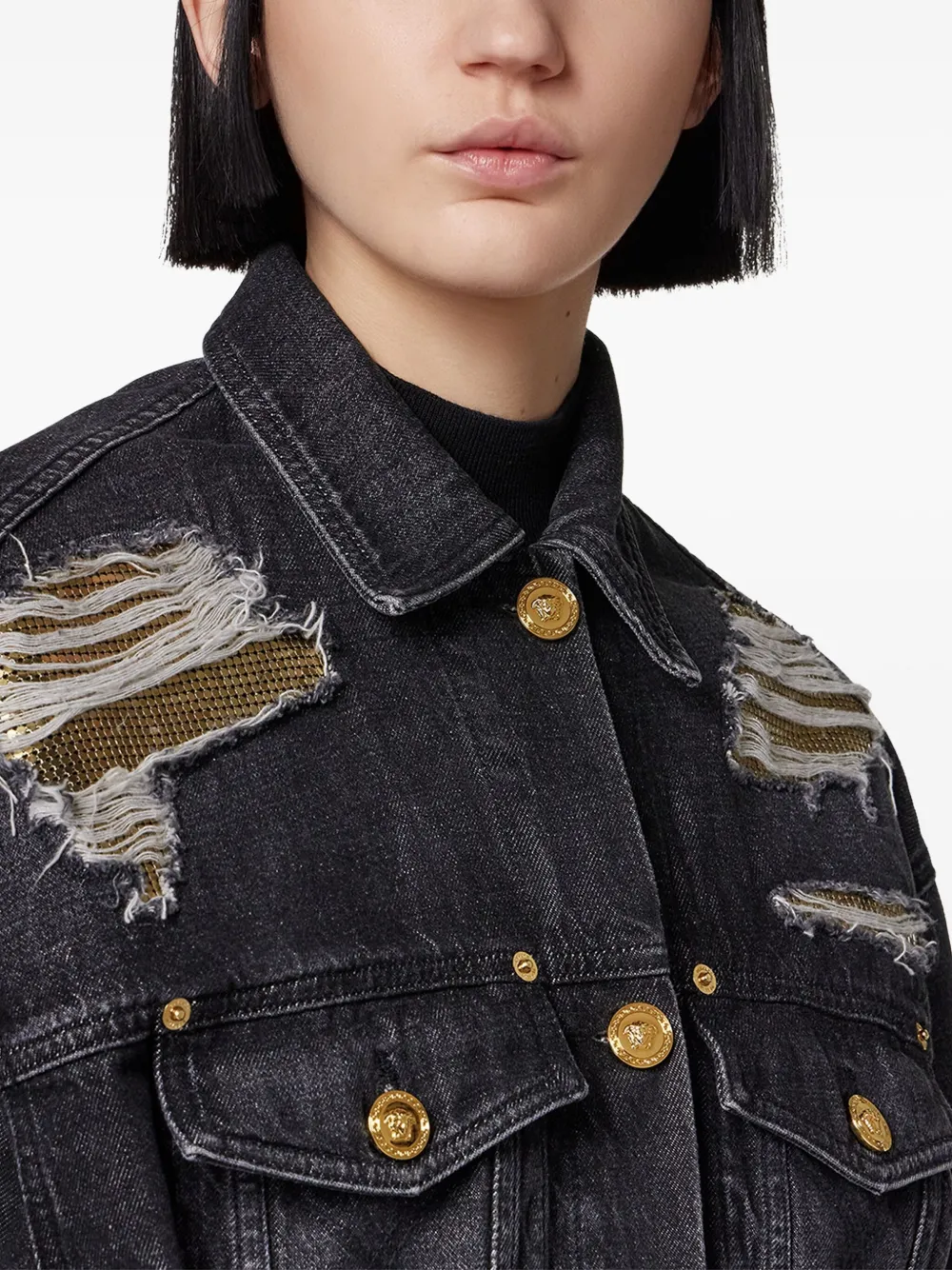 Versace Gerafeld denim jack Blauw