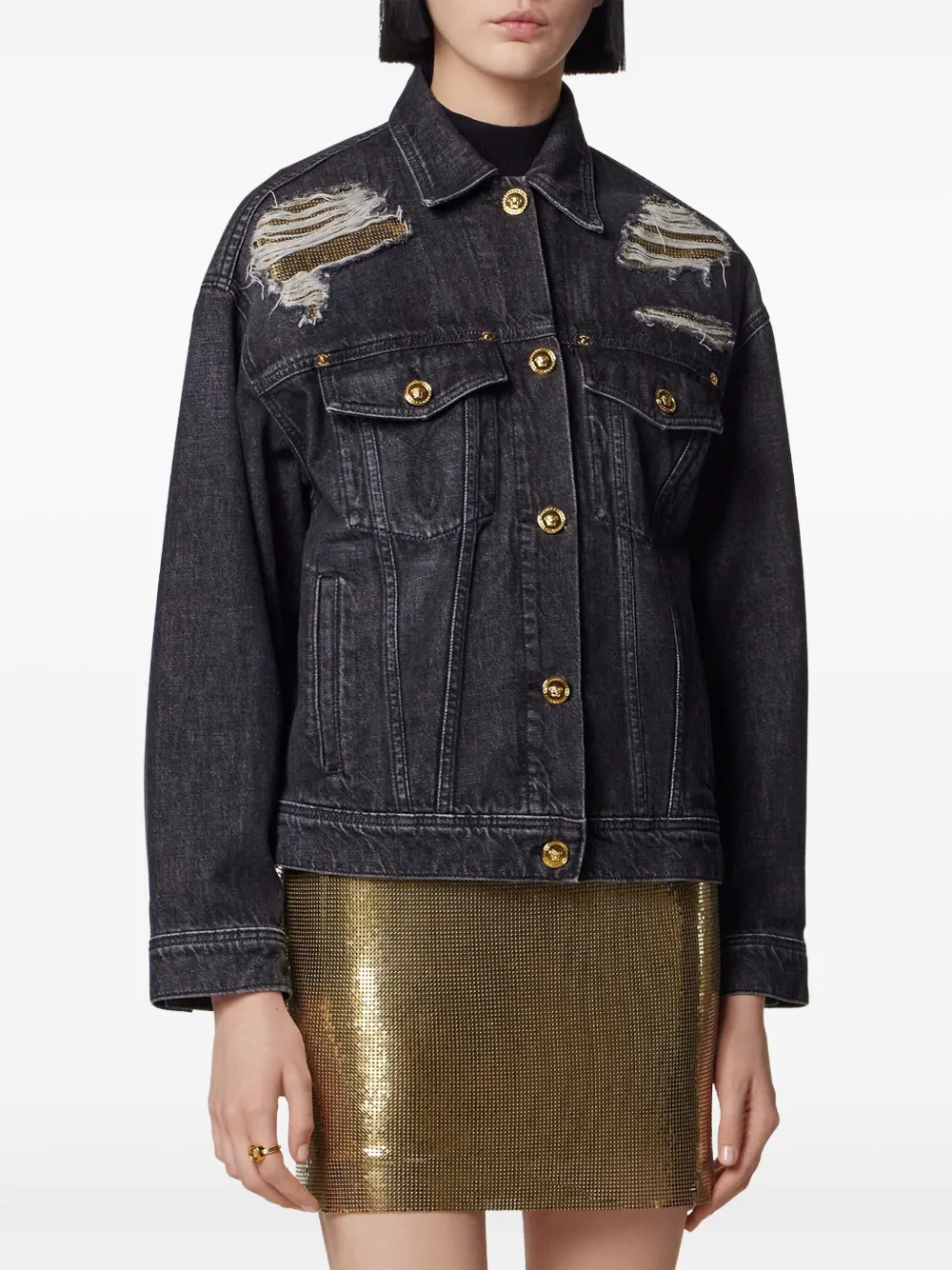 Versace Gerafeld denim jack Blauw
