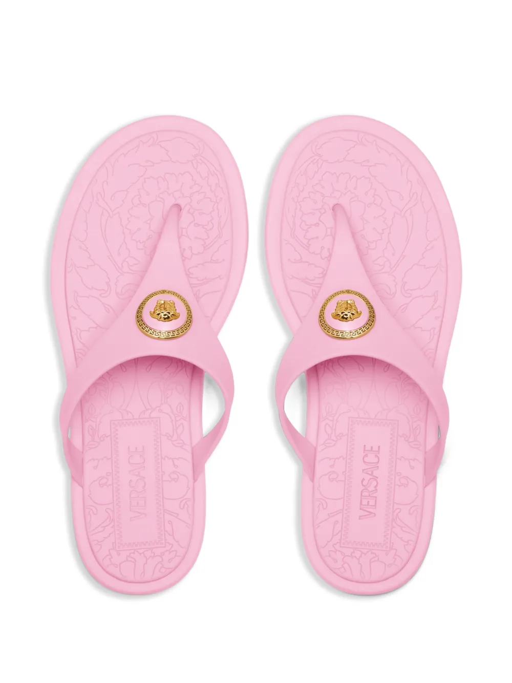 Versace Alia teenslippers met metallic detail Roze
