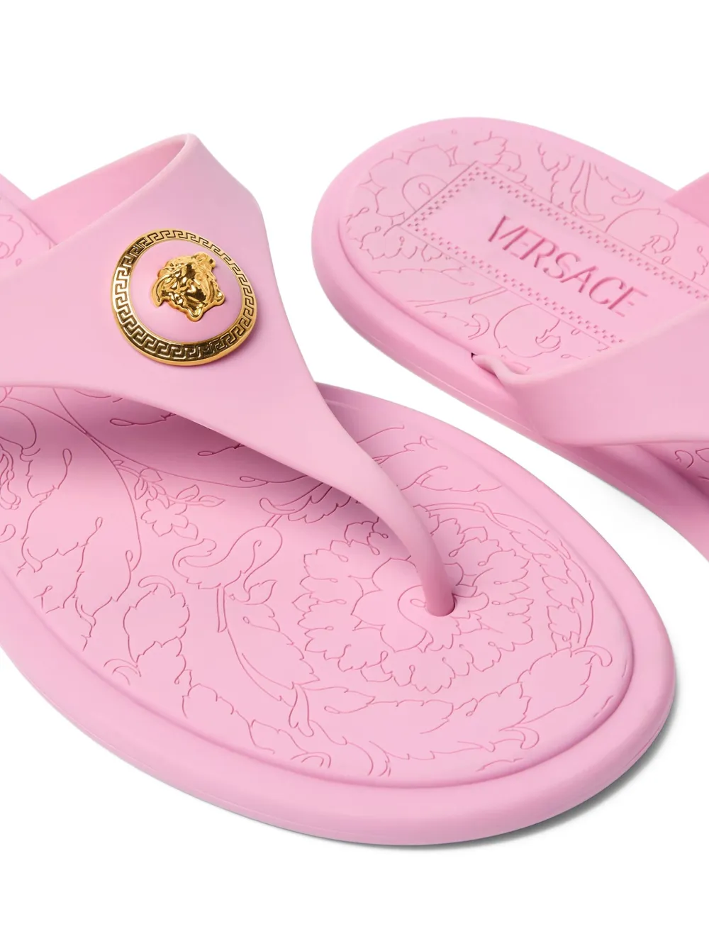 Versace Alia teenslippers met metallic detail Roze