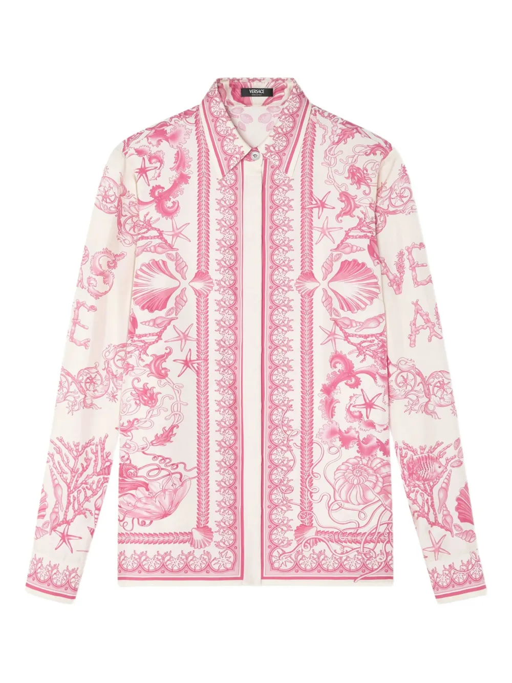 Versace Blouse met Underwater Barocco-print Roze