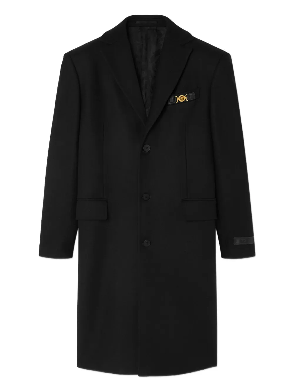 Versace Jas met enkele rij knopen Zwart