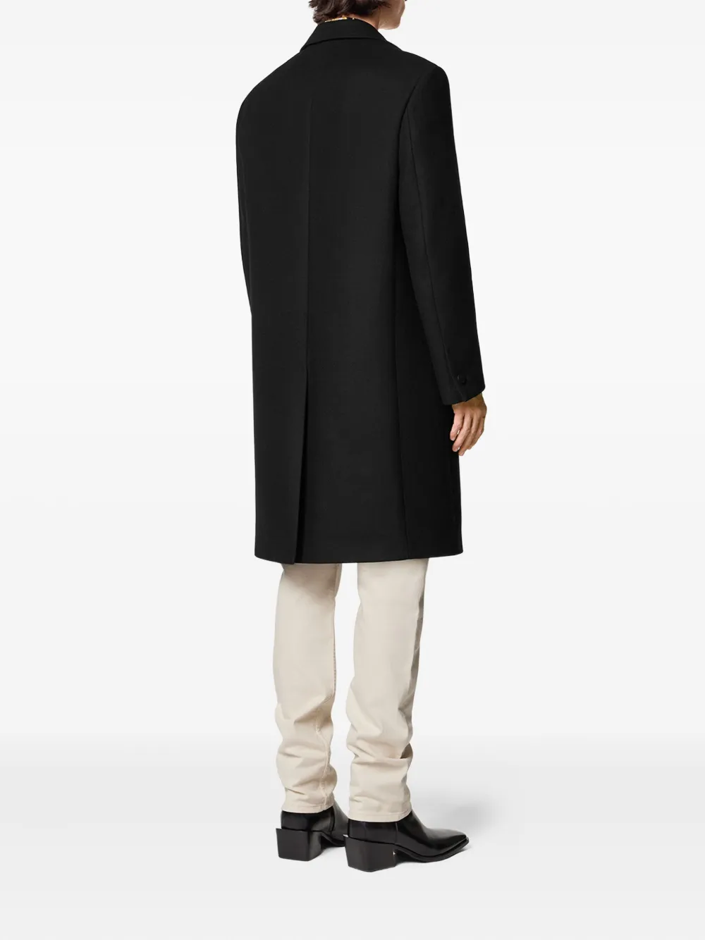 Versace Jas met enkele rij knopen Zwart