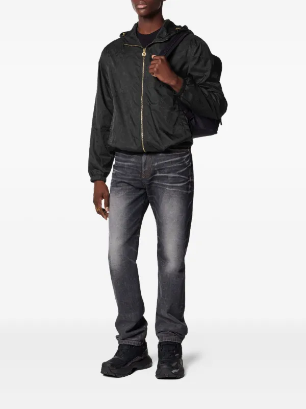 Versace Barocco Jacquard Windbreaker Jacket | Black | FARFETCH