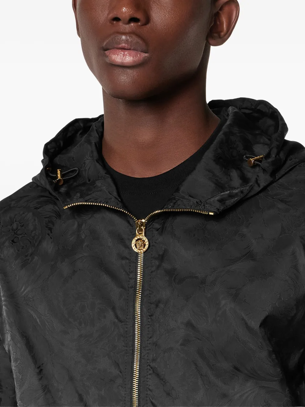 Versace Barocco windjack met jacquard Zwart