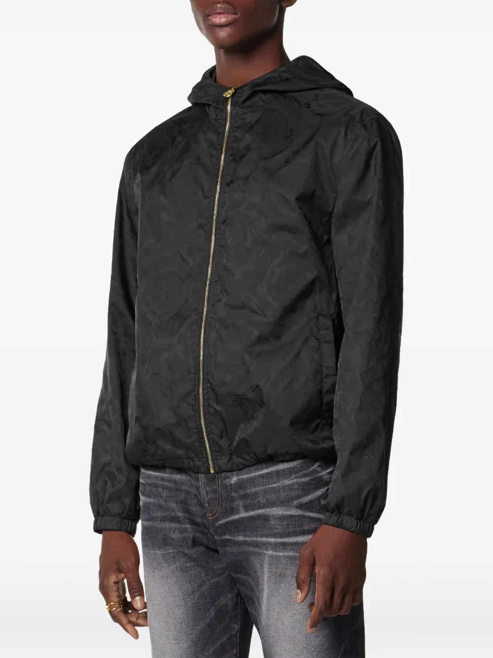 Versace Barocco windjack met jacquard Zwart