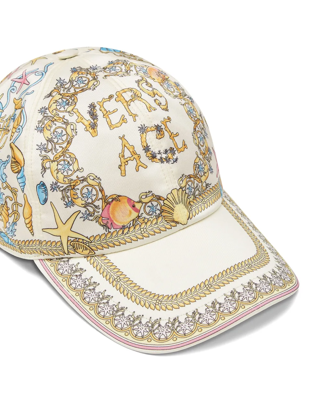 Versace Underwater Barocco honkbalpet Beige