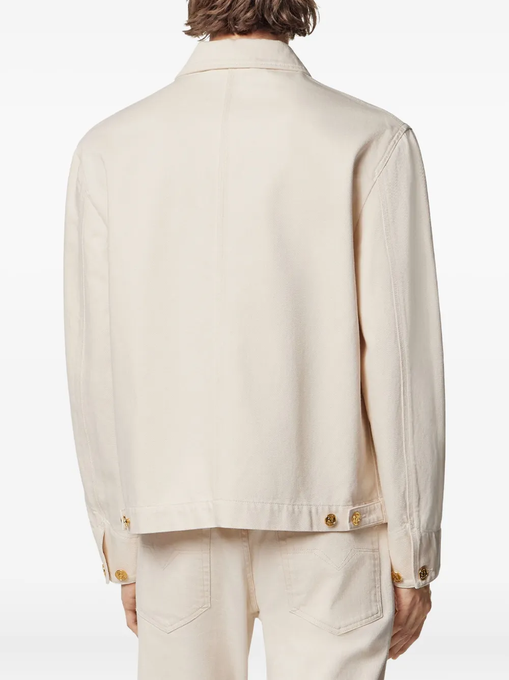 Versace Medusa Biggie denim cargo jack Beige