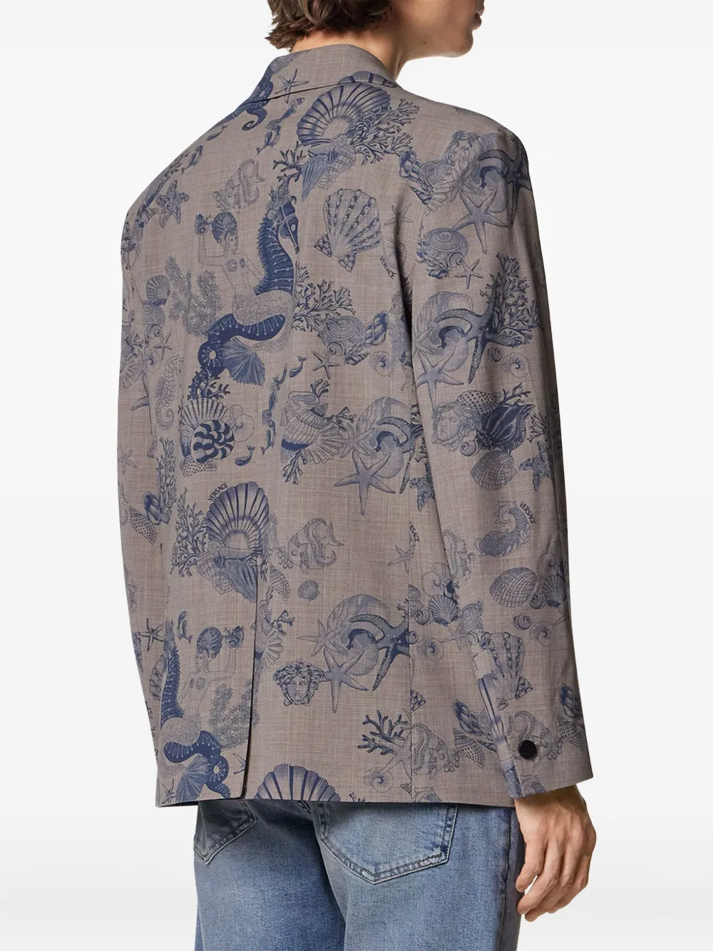 Versace Coral Theatre wollen blazer met enkele rij knopen Bruin