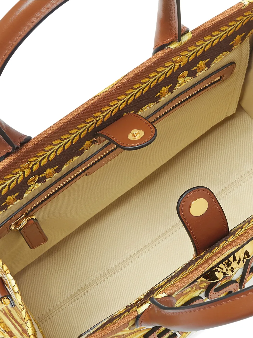 Versace Barocco La Medusa katoenen shopper Geel