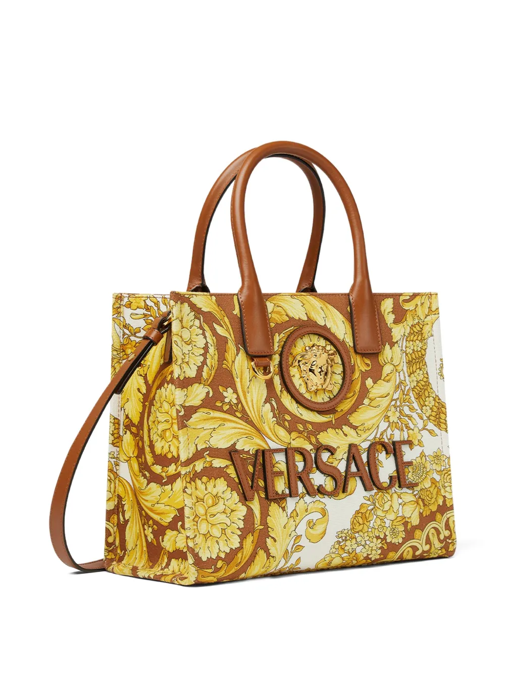 Versace Barocco La Medusa katoenen shopper Geel