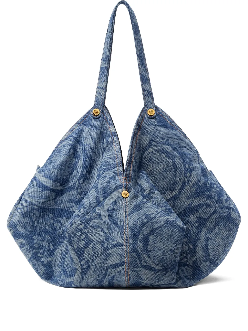 Versace Shopper met print Blauw