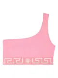 Versace Greca Border one-shoulder bikini top - Pink