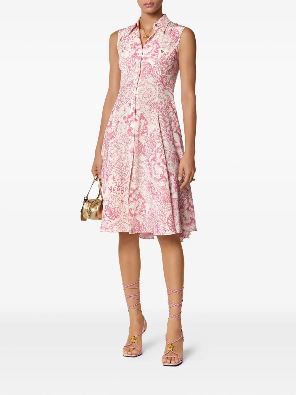 Versace Underwater Barocco blousejurk Beige