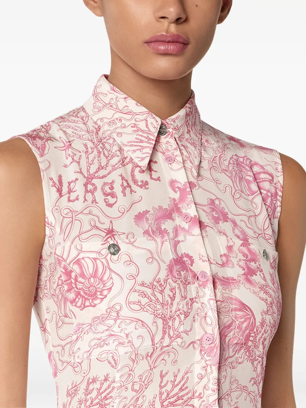 Versace Underwater Barocco blousejurk Beige