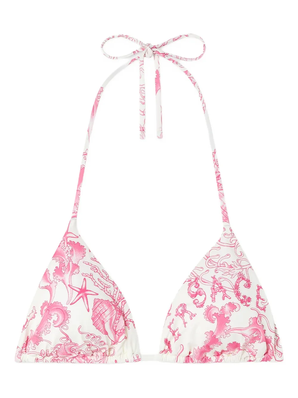 Versace floral-print triangle bikini top Wit