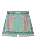 Versace Underwater Barocco silk shorts - Green