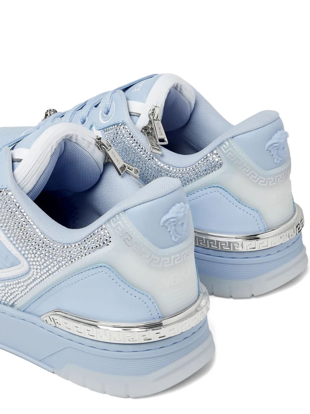 Versace Biggie Basket crystal-embellished sneakers Blue