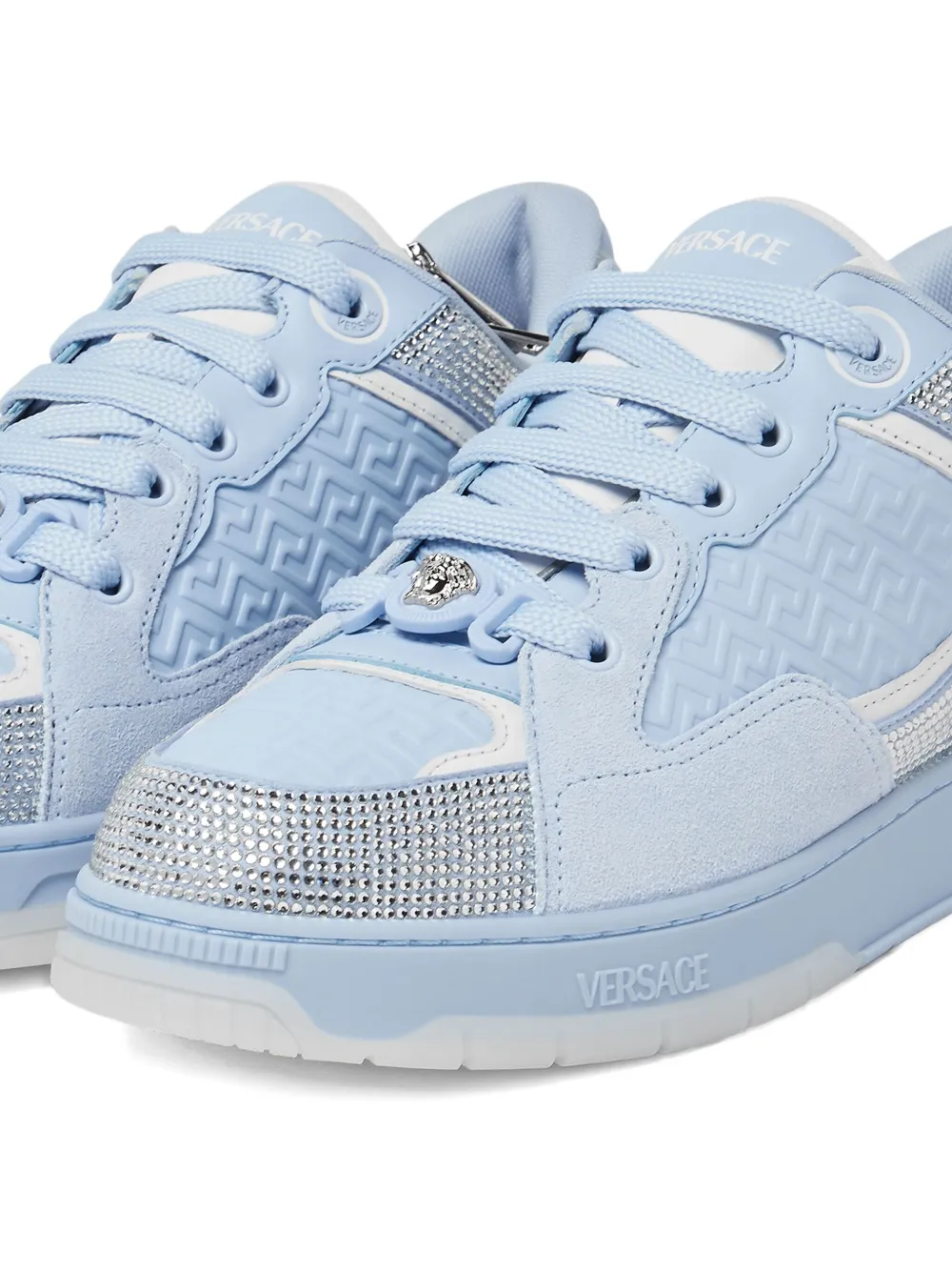 Versace Biggie Basket crystal-embellished sneakers Blue
