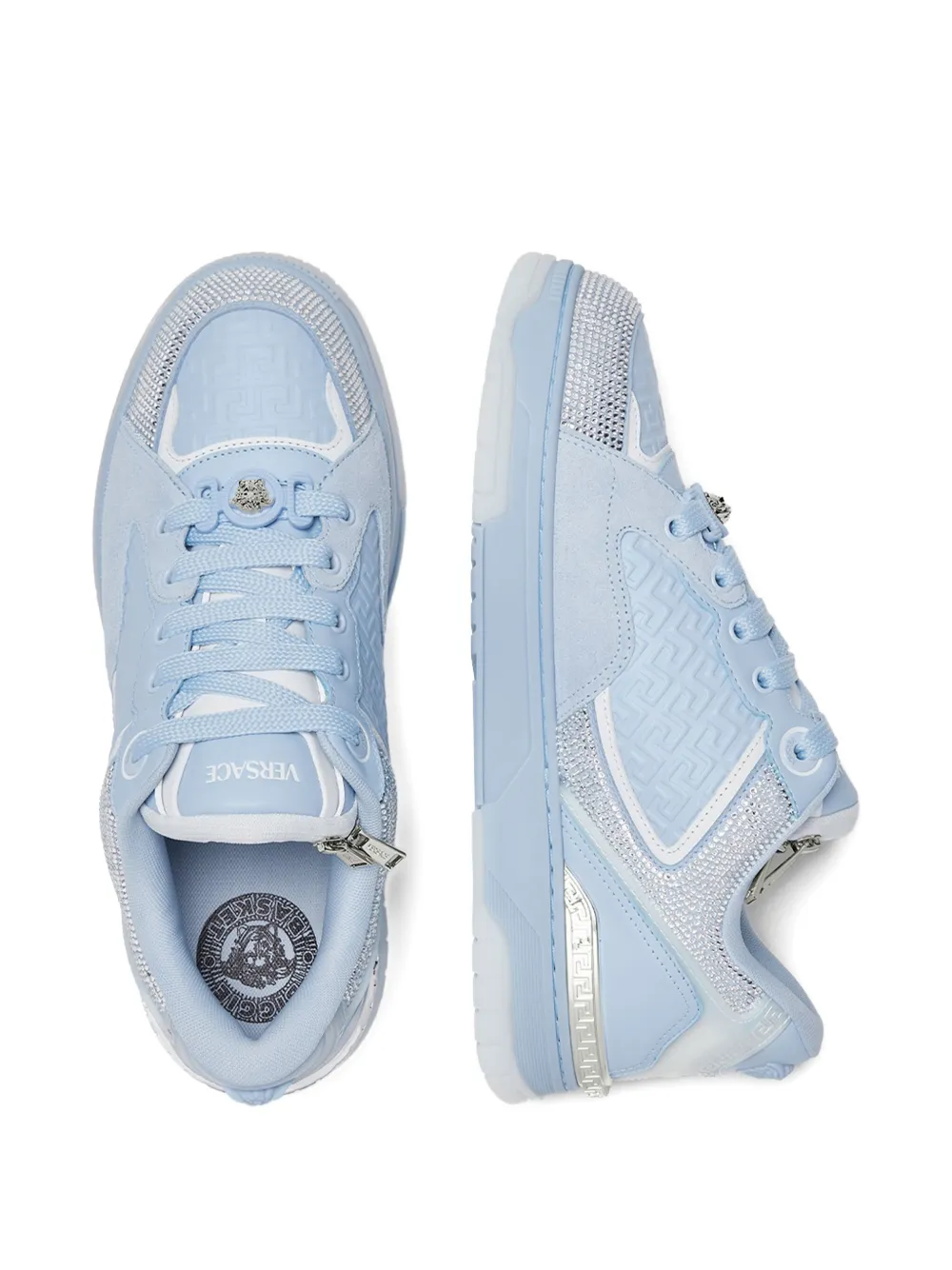 Versace Biggie Basket crystal-embellished sneakers Blue