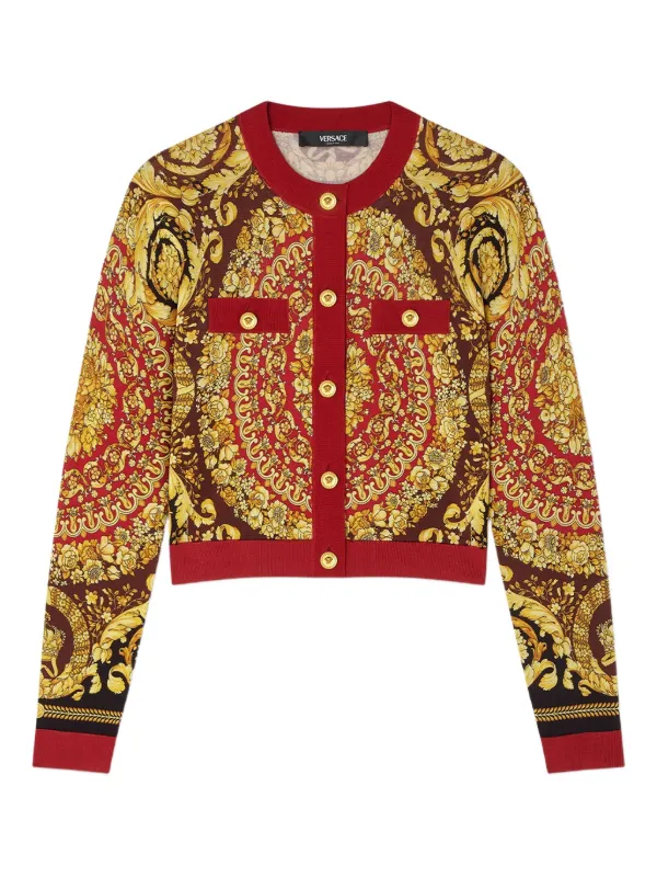 Versace Barocco Cardigan in Red