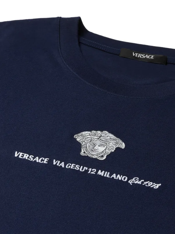 Versace embroidered-Medusa Head T-shirt Blue FARFETCH PH
