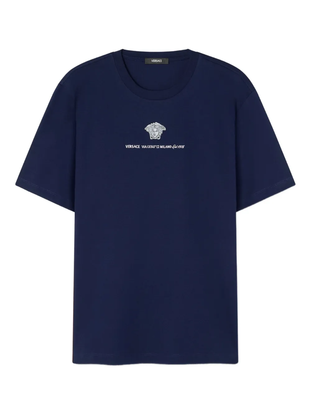 Versace embroidered-Medusa Head T-shirt Blauw