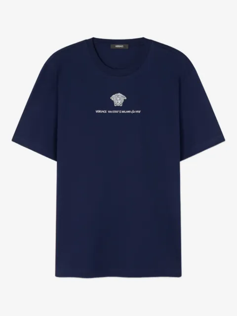 Versace embroidered cotton-jersey T-shirt