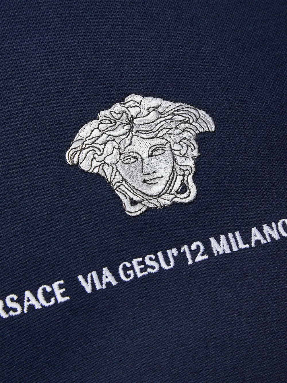 Versace embroidered-Medusa Head T-shirt Blauw
