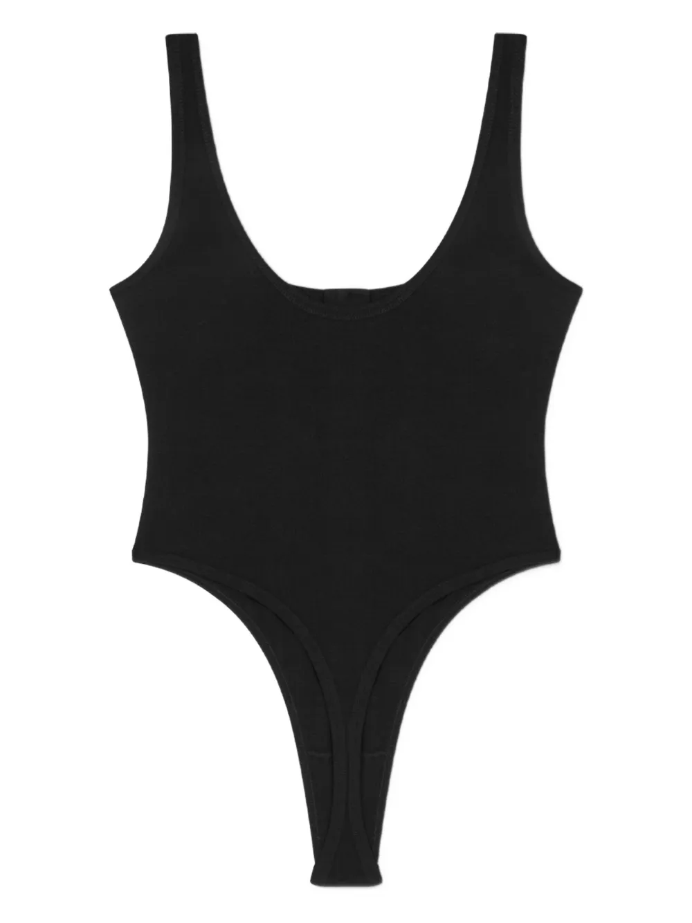 Versace Geribbelde body met logo Zwart