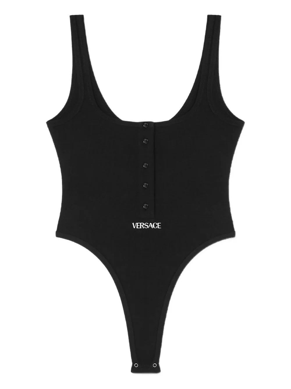 Versace Logo Ribbed Bodysuit