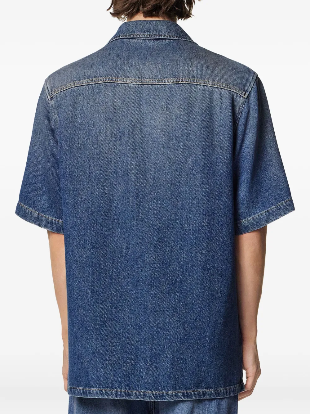 Versace Medusa Biggie denim overhemd Blauw