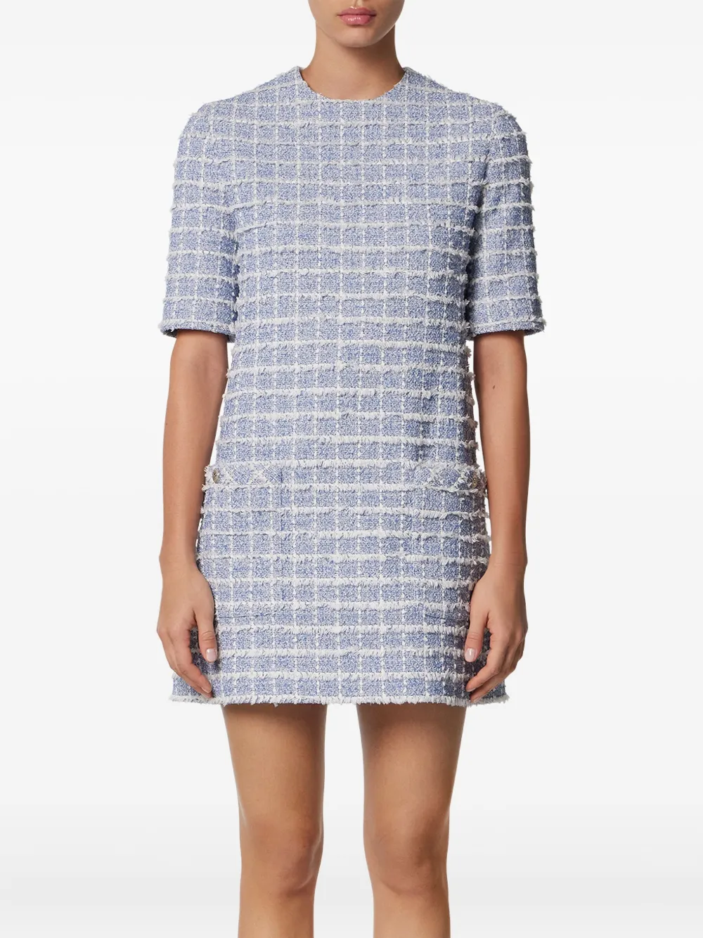 Versace Tweed A-lijn mini-jurk Blauw