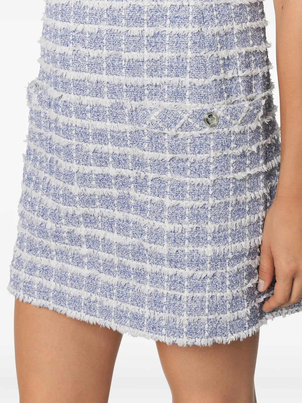 Versace Tweed A-lijn mini-jurk Blauw