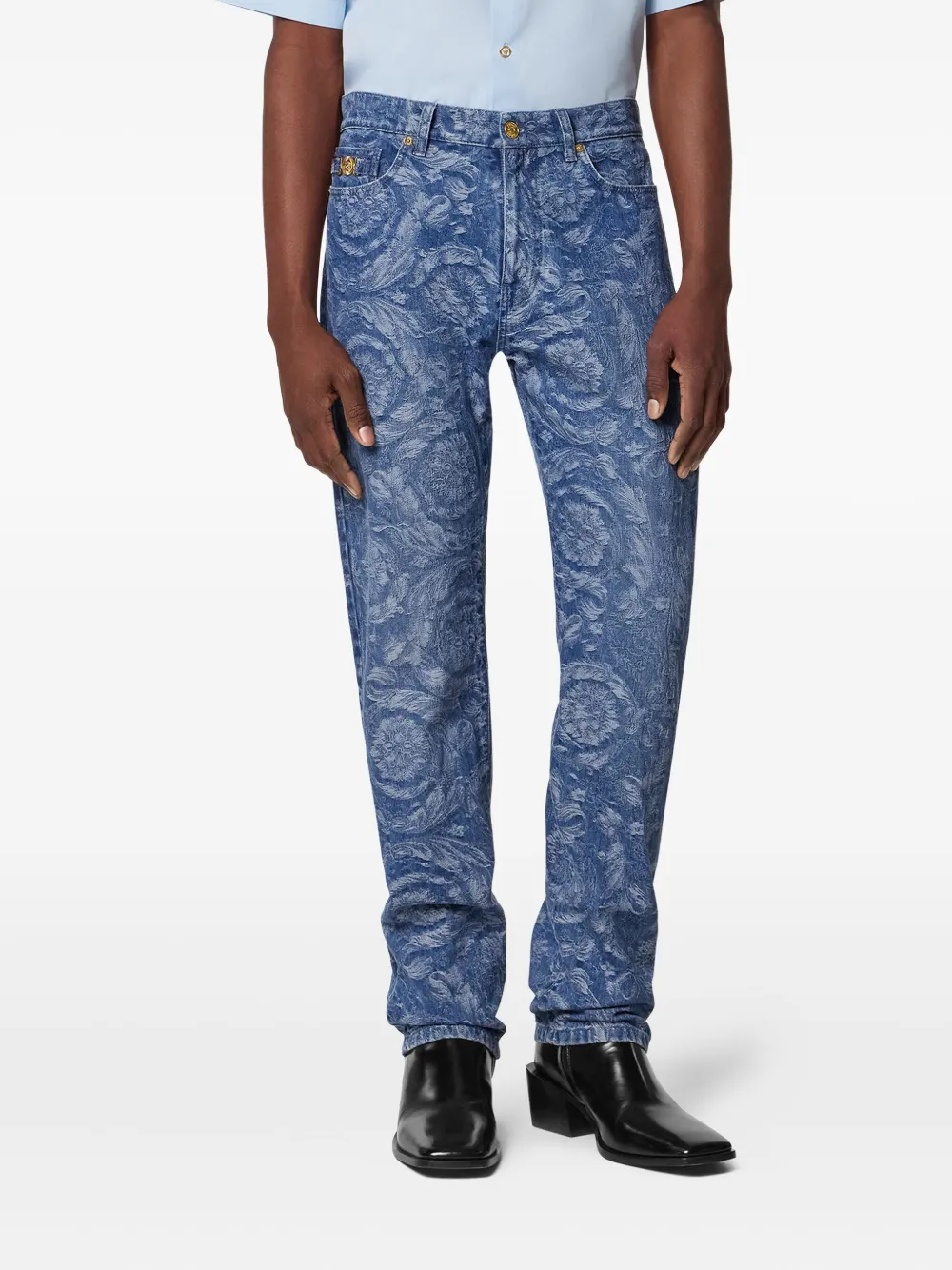 Versace Barocco jeans Blauw