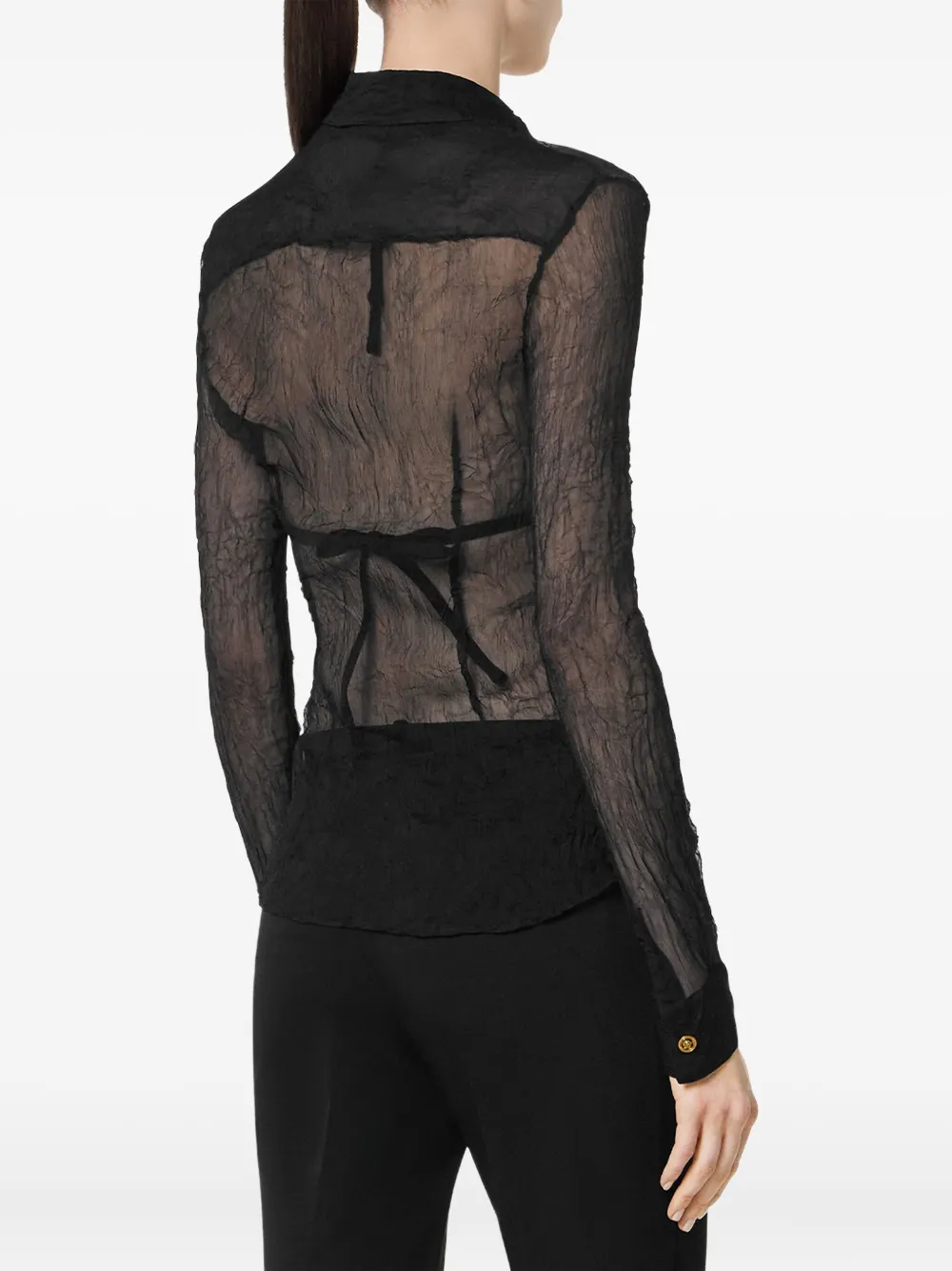 Versace Zijden crêpe blouse Zwart