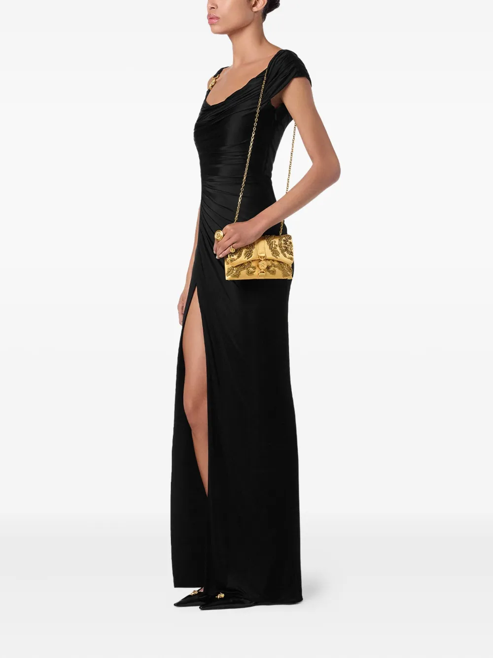 Versace Kleio clutch verfraaid met kralen - Goud