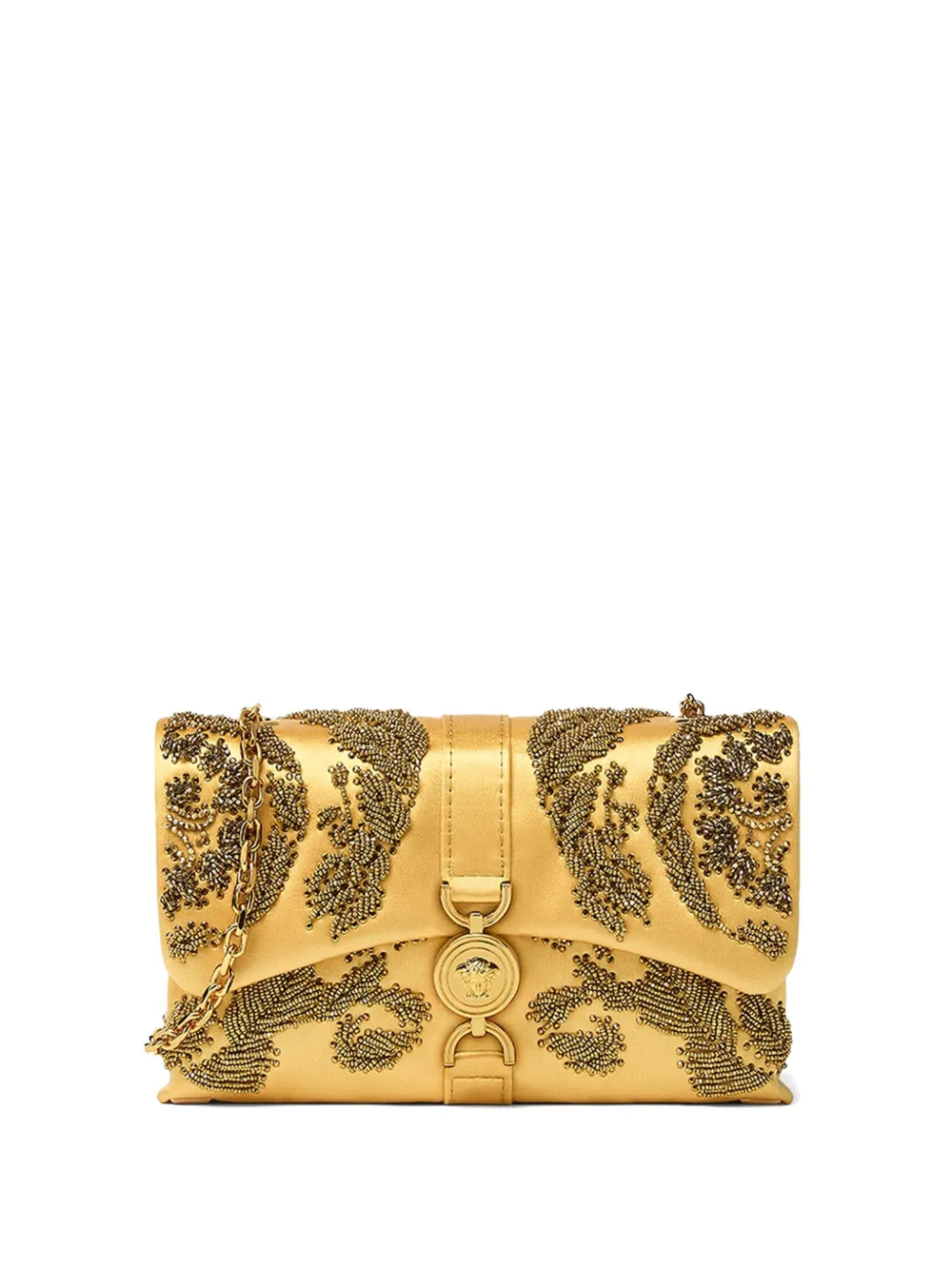 Versace Kleio clutch verfraaid met kralen Goud