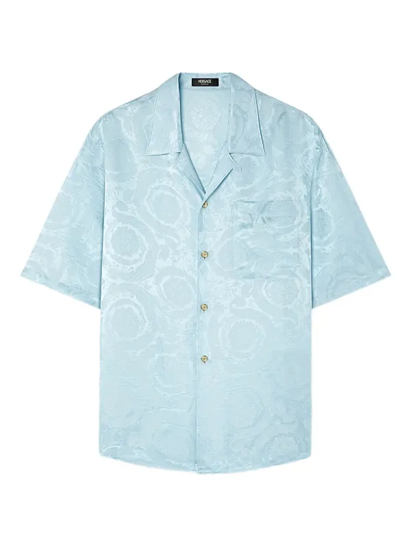 ベ*ス様 VERSACE バロッコジャカード シャツジャケット Versace バロッコ ジャカード シャツ | ブルー | FARFETCH JP