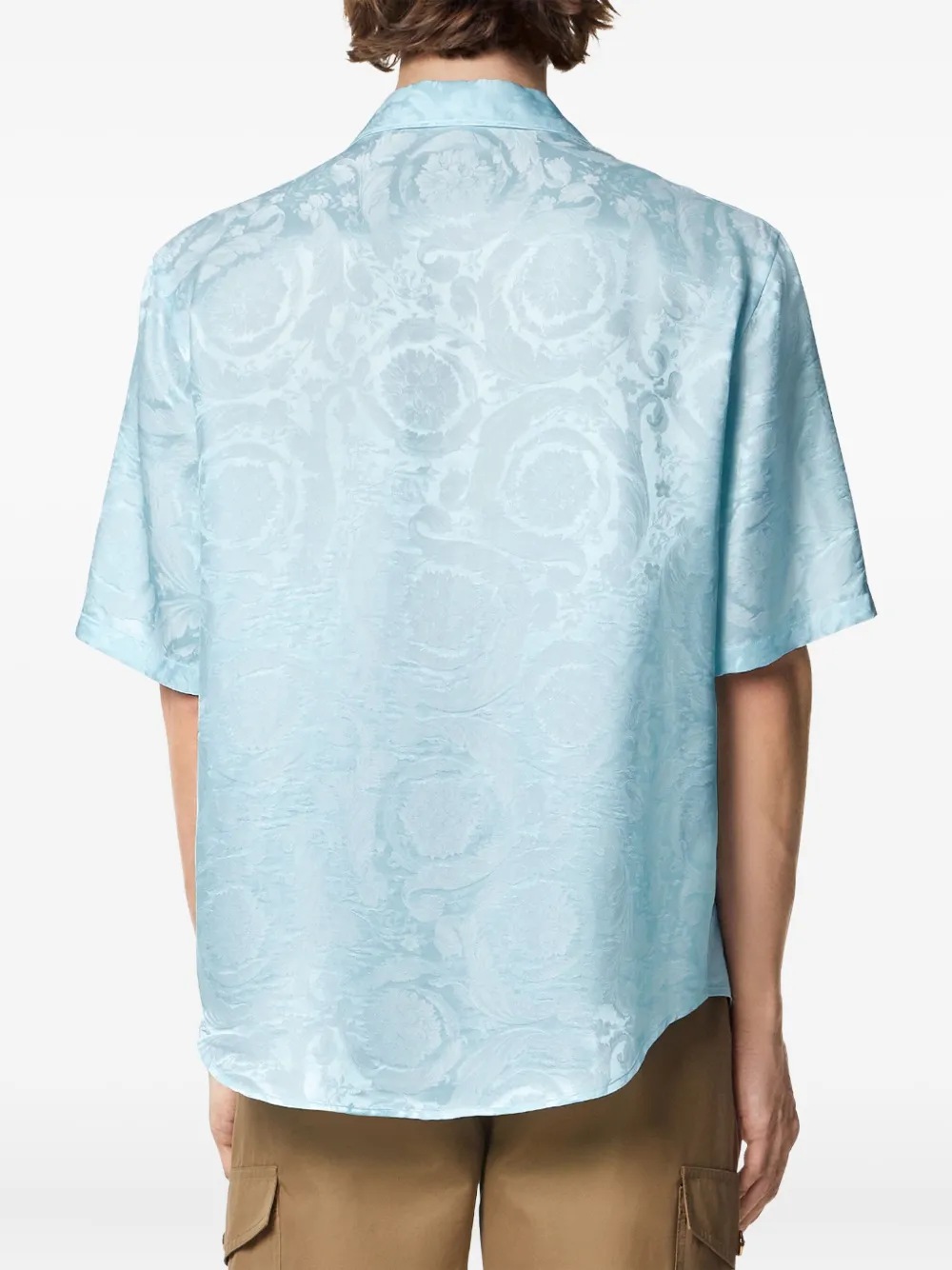 Versace T-shirt met jacquard Blauw