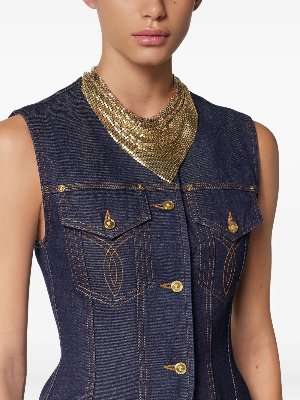 Versace chainmail scarf - Goud