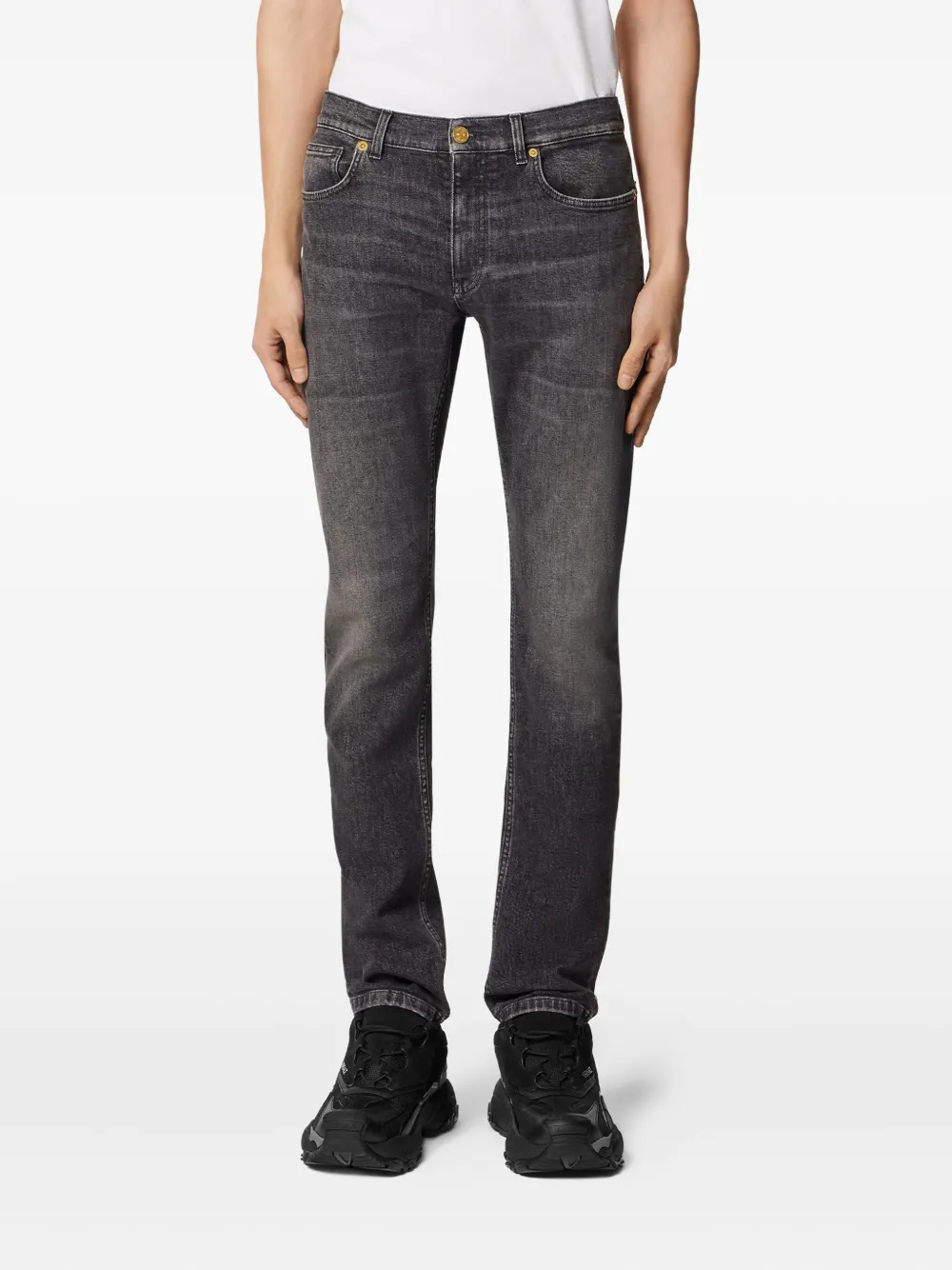 Versace La Medusa jeans met geborduurd detail Grijs