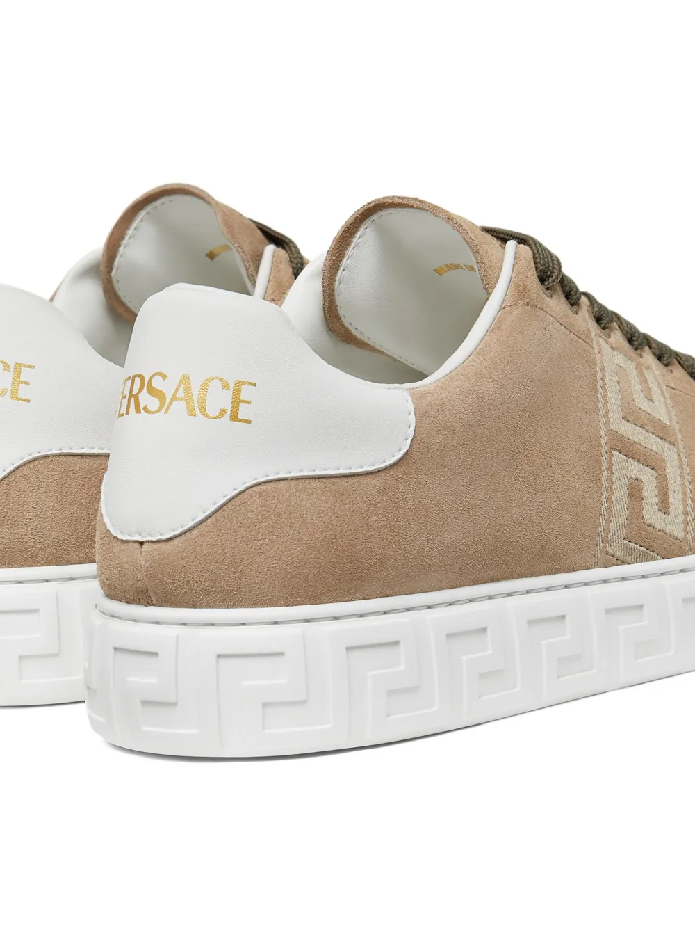 Versace Greca suède sneakers Bruin