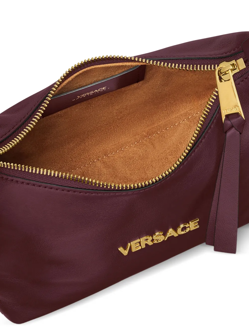 Versace logo-lettering shoulder bag Rood