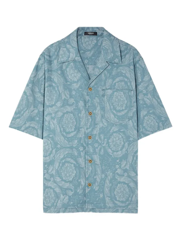 Versace バロッコ ショートスリーブ シャツ | ブルー | FARFETCH JP