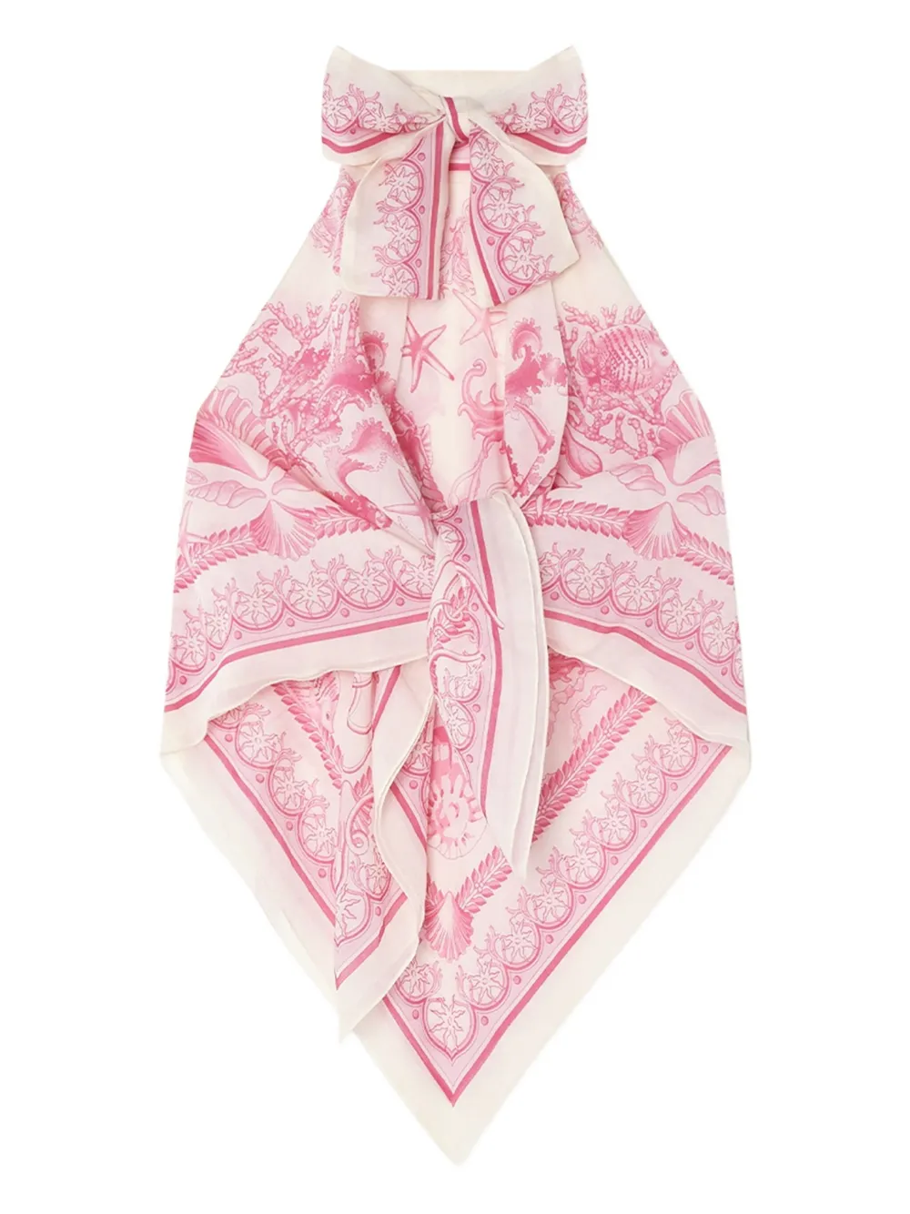 Versace Underwater Barocco foulard top Beige