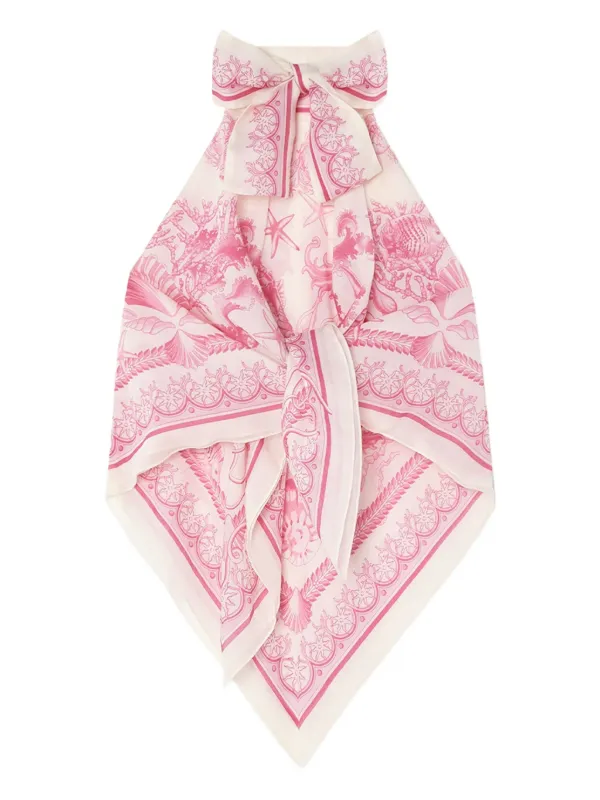 Versace Underwater Barocco cover-up Foulard Top | Neutrals