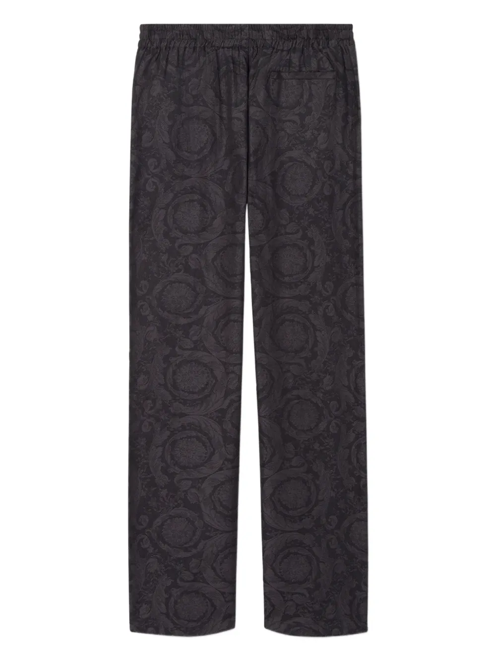 Versace Broek met barokprint en trekkoord Zwart