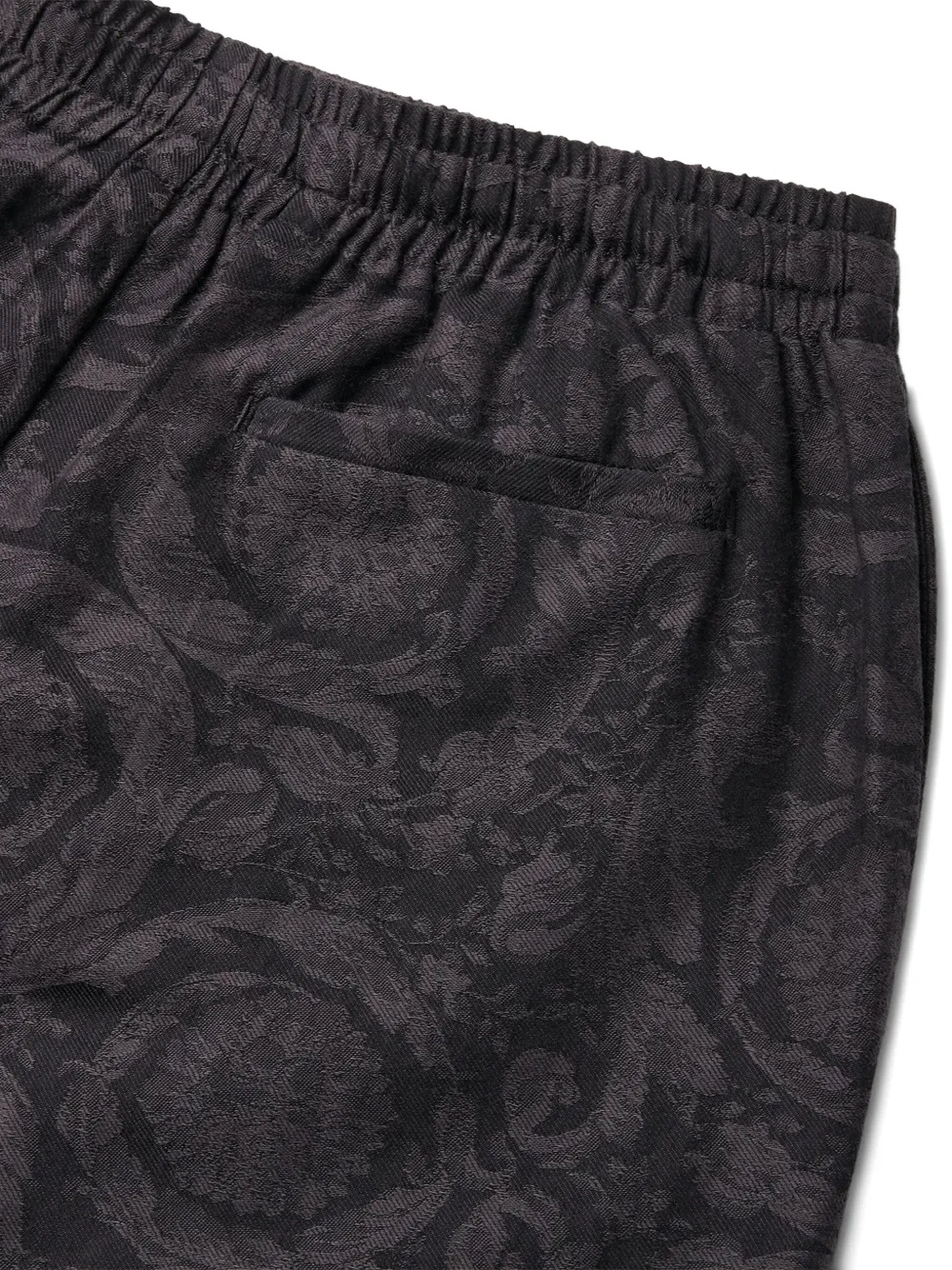 Versace Broek met barokprint en trekkoord Zwart