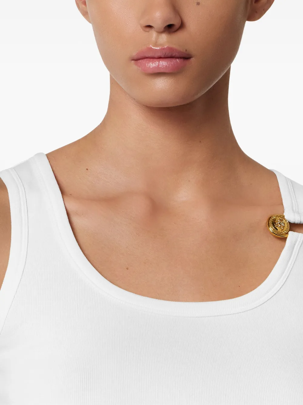 Versace Safety Pin geribbelde tanktop Wit